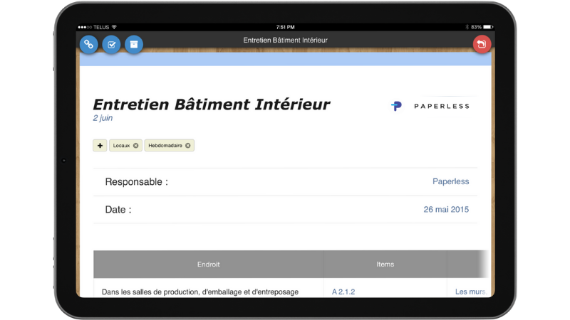 Checklists numériques pour la sécurité alimentaire : Paperless Forms