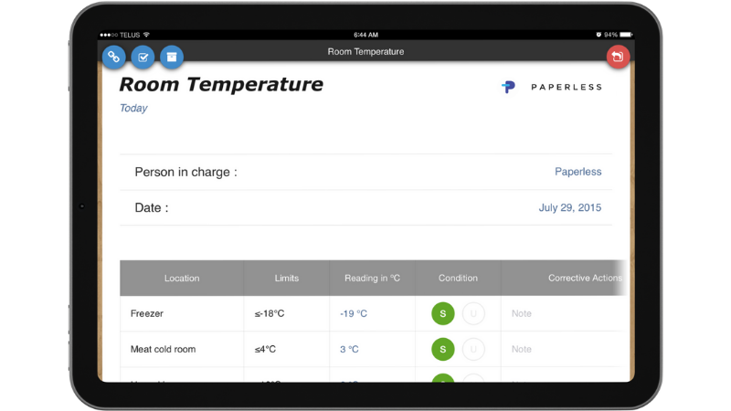 Digital Checklist Food Safety Paperless Forms